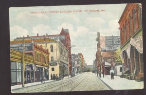 SAINT ST. JOSEPH MISSOURI DOWNTOWN SIXTH STREET SCENE VINTAGE POSTCARD 1910