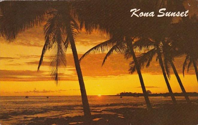 Hawaii Kona Sunset Over Kailua Bay 1975