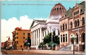 Hall Of Record Courthouse And Saint James Hotel San Jose California CA Postcard