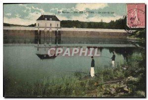 Postcard Old Morvan Settons Lake In a corner of Lake Fishing Fisherman Army