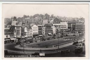 Bristol; Centre & Gardens, RP PPC, by Castle Studios, Unposted, c 1930's