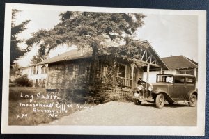 Mint Usa Real Picture Postcard Log Cabin Moosehead Coffee House Greenville ME