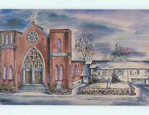 Unused Pre-1980 CHURCH SCENE Lisbon Falls Maine ME p3767-12