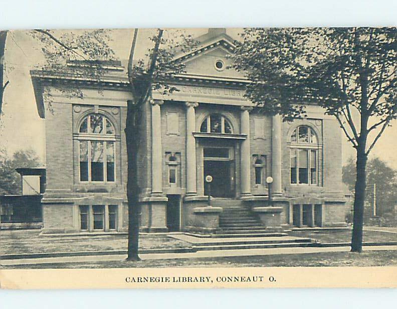 Divided-Back LIBRARY SCENE Conneaut Ohio OH d6259