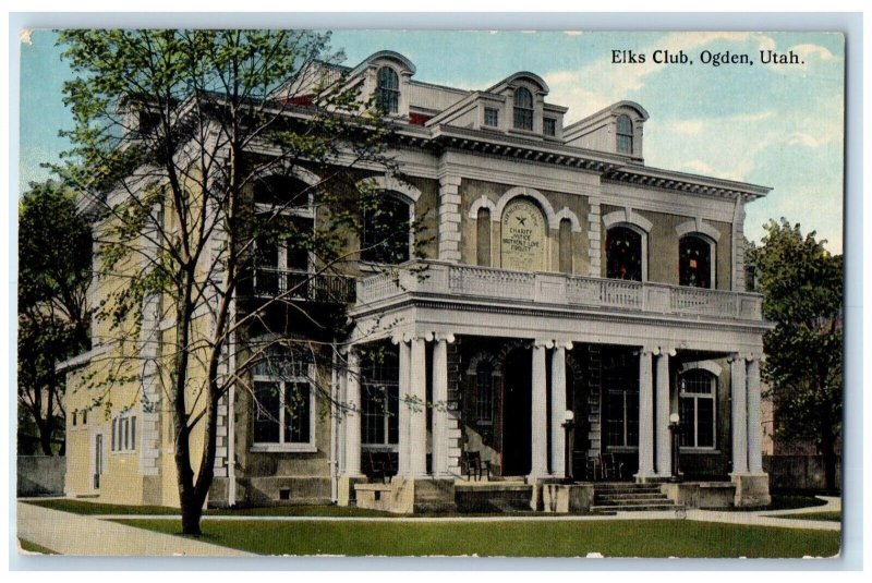 c1910 Elks Club Ogden Utah UT Antique Unposted Souvenir Novelty Co. Postcard