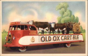 Old Ox Cart Ale Beer Advertising Bus GREAT COLOR Rochester NY Postcard