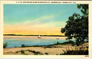 Postcard BOAT SCENE Panama City Florida FL AL1281