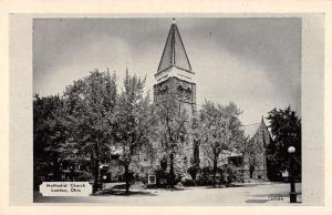 London Ohio Methodist Church Street View Antique Postcard K29514