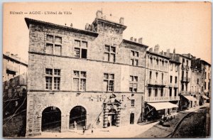 VINTAGE POSTCARD THE TOWN HALL AT AGDE PROVINCE OF HERAULT FRANCE c. 1910s