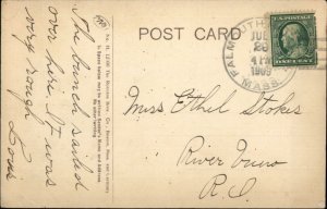 Falmouth Heights Cape Cod MA Water Sports Crowd c1910 Postcard