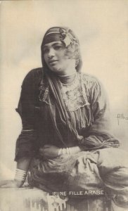 Algeria Ethnic Lady Jeune Fille Arabe Vintage Postcard 07.37