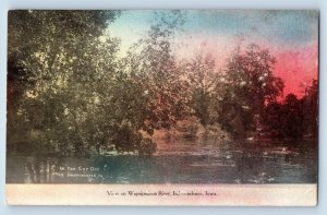 Independence Iowa IA Postcard View Wapsinicon River Lake c1910 Vintage Antique