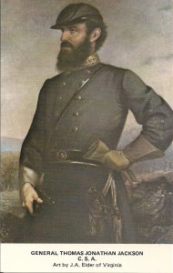 CIVIL WAR, Portrait of Confederate General Stonewall Jackson, in Uniform CSA Art