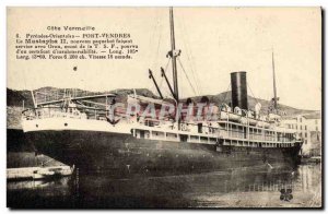 Postcard Old Boat Port Vendres Mustapha II making new liner service with Oran