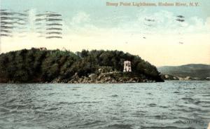 1909 Lighthouse Hudson River STONY POINT NY Vintage Postcard