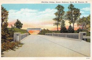 Nauvoo Illinois~Sheridan Bridge (Scenic Highway Route 96)~Sunset in Distance~'39