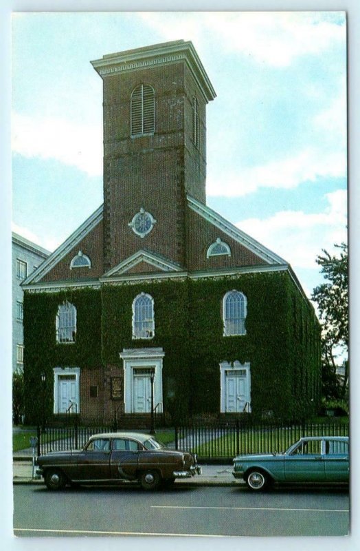 ELIZABETH, New Jersey NJ ~ FIRST PRESBYTERIAN CHURCH 1950s-60s Car Postcard