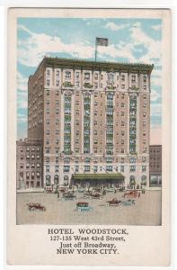 Hotel Woodstock New York City NYC NY 1920s postcard