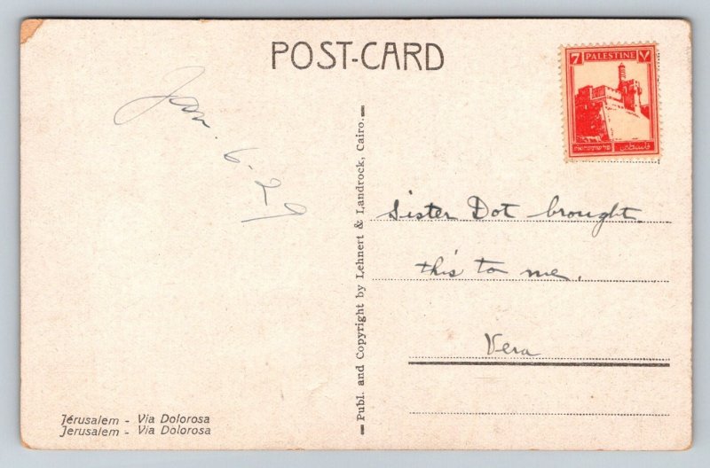 1929  Jerusalem  Palestine  Via Dolorosa    Postcard