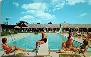 Craigville Motel Swimming Pool Centerville Cape Cod MA Postcard PM Hyannis MA 4c 
