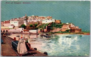 Port Of Tangier Morocco Industrial Port Complex Bay View Postcard