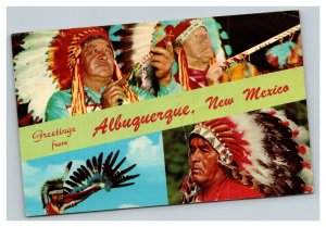 Vintage 1961 Postcard Greetings From Albuquerque New Mexico - Native American