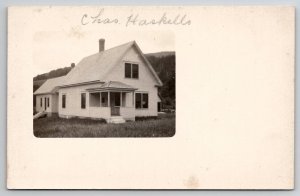 Henniker NH RPPC Lovely Home Of Chas Haskills c1910 Real Photo Postcard B34