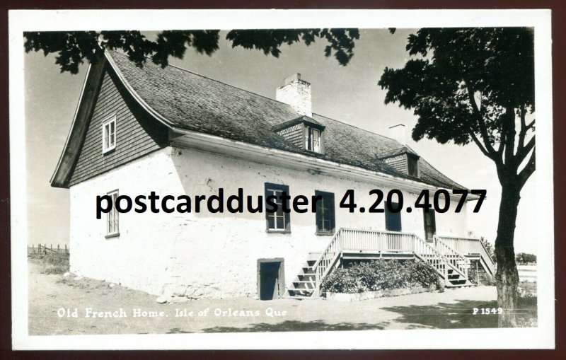 dc1848 - ISLE OF ORLEANS Quebec 1940s Old French Home. Real Photo Postcard