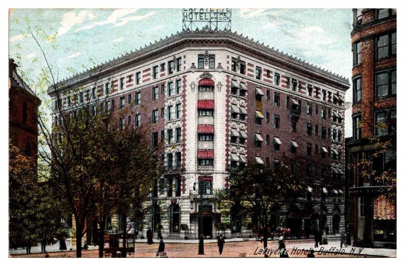 1908 Lafayette Hotel, Buffalo, NY Postcard