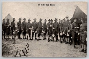 TN Military Soldiers in Line for Mess Chattanooga Tenn Postcard J30