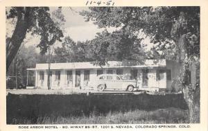 Colorado Springs Colorado 1940-50s Postcard Rose Arbor Motel