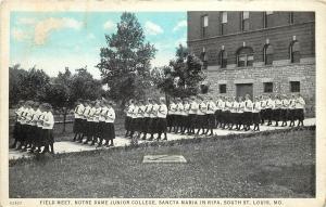 1920s Postcard; Womens Field Meet, Notre Dame Junior College South St. Louis MO