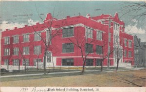 H79/ Rockford Illinois Postcard c1910  High School Building 94