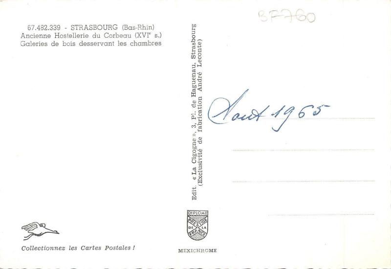 BF760 strasbourg ancienne hostellerie du corbeau    France