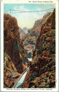 Bridges Postcard Suspension Bridge over Royal Gorge Colorado