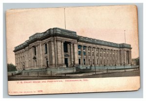 Vintage 1900's Postcard US Courthouse & Post Office Indianapolis Indiana