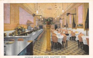 Gulfport Mississippi Splendid Cafe, Interior, White Border Vintage PC U13832