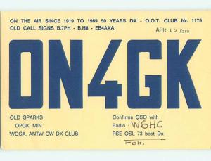 1976 vintage QSL CB HAM RADIO CARD Antwerp BELGIUM s0382