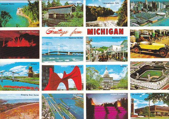 Greetings From Michigan Multi View