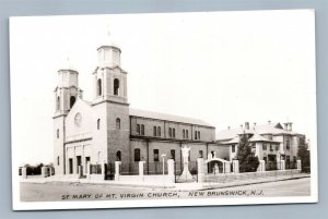 NEW BRUNSWICK NJ ST.MARY OF MT.VIRGIN CHURCH VINTAGE REAL PHOTO POSTCARD RPPC