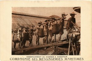 PC CPA SINGAPORE, EMBARQUEMENT DU CHARBON A SINGAPOUR, Postcard (b18687)