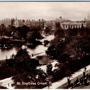 c1910s St. Stephens Green Dublin RPPC Birds Eye Real Photo England Postcard A115