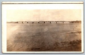 RPPC Real Photo Postcard - US Army - Mexico Conflict - Soldiers Crossing River