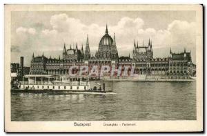 Old Postcard Budapest Orszaghaz Parlament Boat