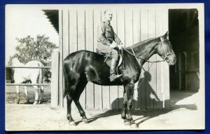 World War 1 WW1 US Army Calvary Officer horse photo postcard by Lt F R Undritz 