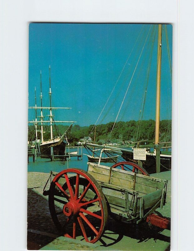 Postcard Ships in Mystic Seaport Mystic Connecticut USA