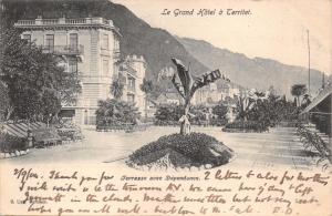 TERRITET SWITZERLAND~LE GRAND HÔTEL~TERRASSE avec DEPENDANCE POSTCARD 1904