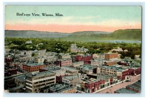 Bird's Eye View Winona Minnesota Vintage Circa 1910 Antique Postcard 
