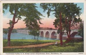 Cumberland Valley Railroad Bridge Susquehanna Harrisburg PA Pennsylvania pm 1944