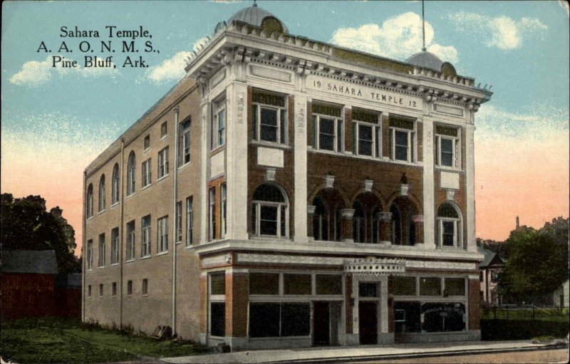 Pine Bluff AR Sahara Temple AAONMS c1910 Postcard